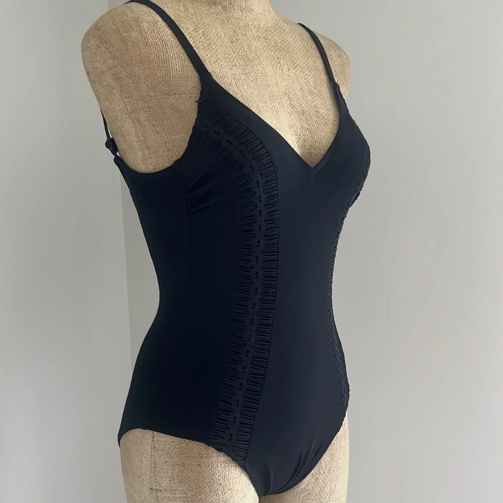 Profile By Gottex Black One Piece Swimsuit  6 NWT